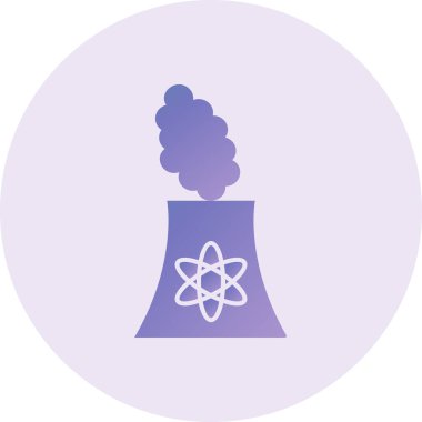 Nuclear Plant, simple web icon, illustration of factory 