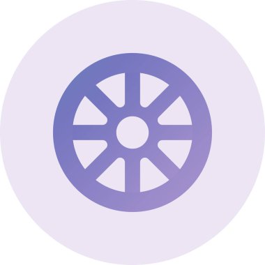 Tekerlek Vektörü Kabartma Simgesi Tasarımı 