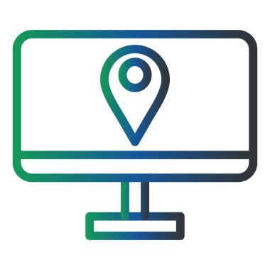 Location web icon, simple illustration of Lcd Map