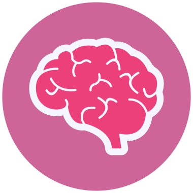 Beyin. Web simgesi basit illüstrasyon