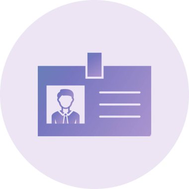 Kimlik kartı simgesi, vektör illüstrasyonu