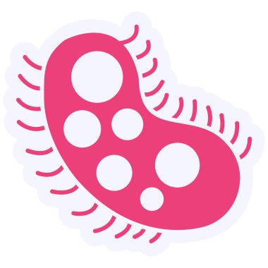 Bakteri Vektörü Kabartma Simgesi Tasarımı 