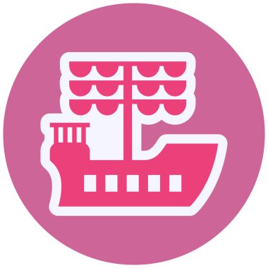 Gemi simgesinin vektör illüstrasyonu