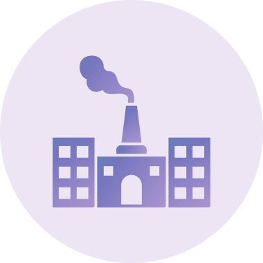 Fabrika simgesi, vektör illüstrasyonu 