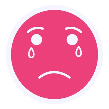 üzgün yüz simgesi, vektör illüstrasyonu