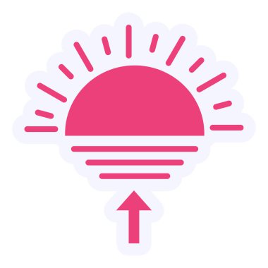 sun icon. outline design style vector illustration.