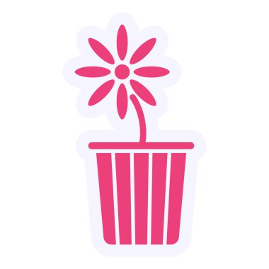 simple and beautiful illustration of flower in pot 