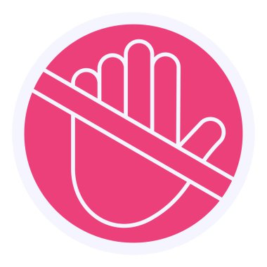 Tek bir kırmızı ve beyaz simgenin vektör illüstrasyonu