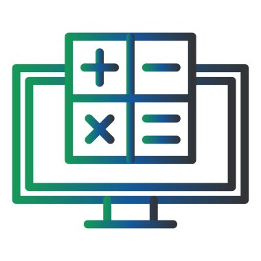 Hesap makinesi. Web simgesi basit illüstrasyon 