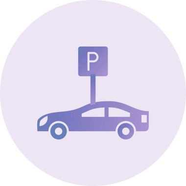 Otopark modern ikon vektör illüstrasyonu