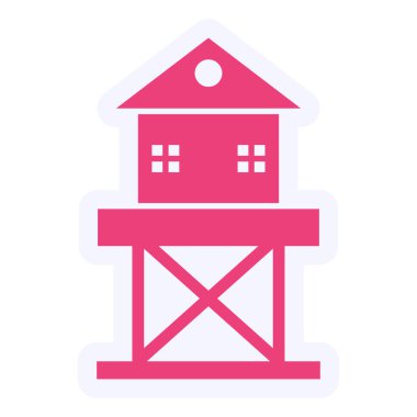 vector illustration of modern Watch Tower  icon