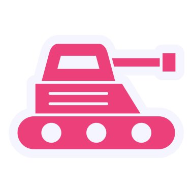 Oyuncak Tankı Vektör Kabartma Simgesi Tasarımı