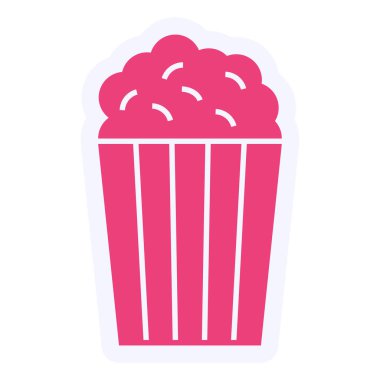 Patlamış mısır ikonu. Web için basit sinema vektör simgeleri çizimi