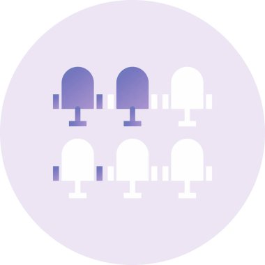 simple icon of Stadium Seating chairs, website browser illustration