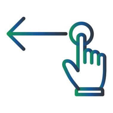 click up arrow icon. outline touch button vector illustration.