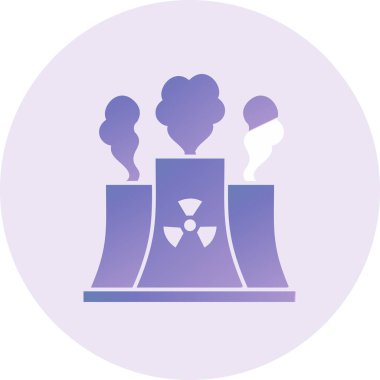 Nuclear Plant, simple web icon, illustration of factory 