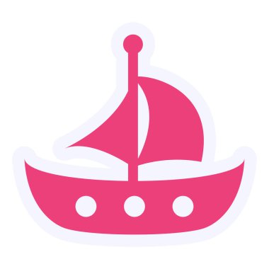 Tekne simgesinin vektör illüstrasyonu