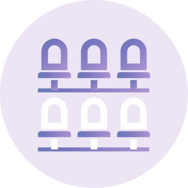 simple icon of Stadium Seating chairs, website browser illustration