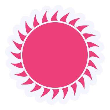 Güneş ikonu. Web için güneş düğmesi vektör sembolünün düz çizimi