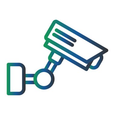 Güvenlik kamerası ikon vektörü. İnce çizgi işareti. izole edilmiş sınır sembolü çizimi