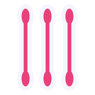 Cotton Buds Vektör Kabartma Simgesi Tasarımı 