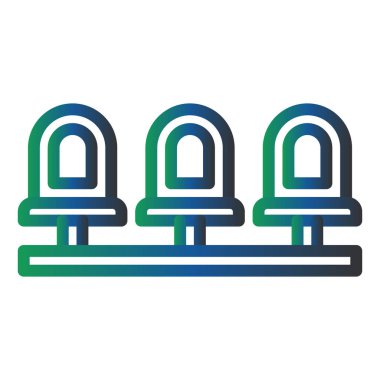 simple icon of Stadium Seating chairs, website browser illustration