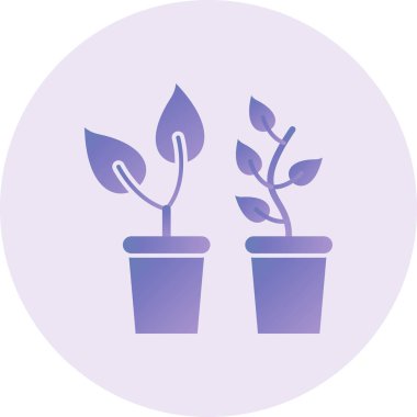 simple web icon,  illustration of few Plants glowing 