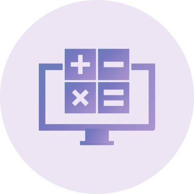 Hesap makinesi. Web simgesi basit illüstrasyon 