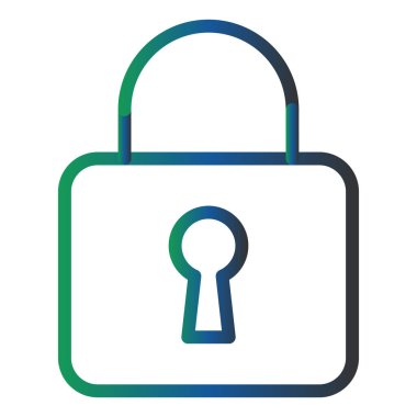 Asma kilit. Web simgesi basit illüstrasyon