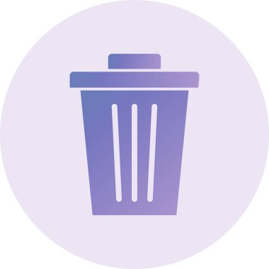 Çöp kutusu simgesi, vektör illüstrasyonu