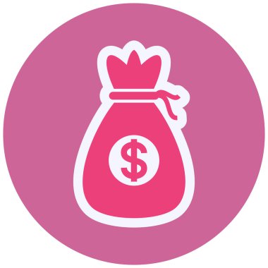 money bag. Wealth, web icon