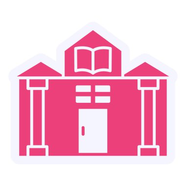 Kütüphane modern simge vektör illüstrasyonu