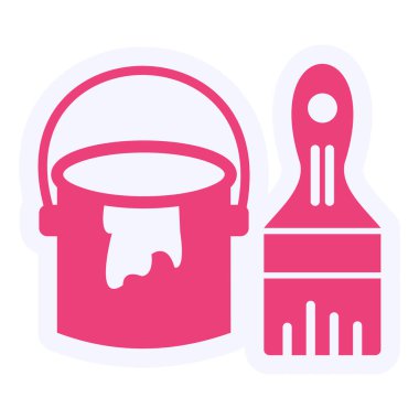 Boya kovası ikonu. vektör illüstrasyonu