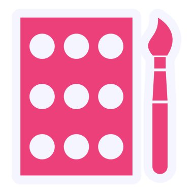 Oyuncak Boyası Vektör Kabartma Simgesi Tasarımı