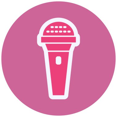 mic yassı ikon vektör çizimi