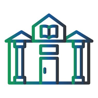 Kütüphane modern simge vektör illüstrasyonu