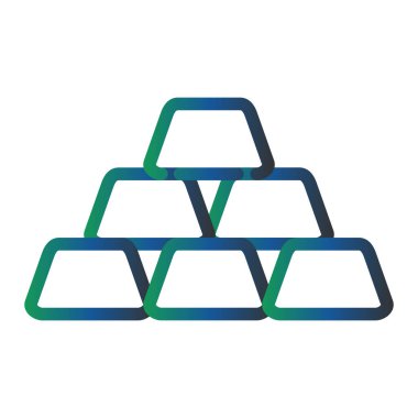 vector illustration of gold ingots, bars. 