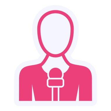 Muhabir. Web simgesi basit illüstrasyon