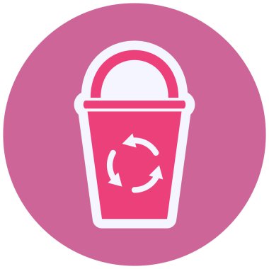 Çöp Kutusu Vektörü Şekil Simgesi Tasarımı 