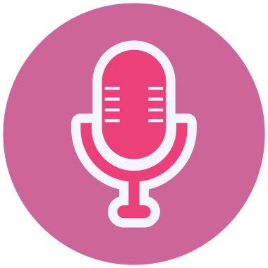 Mikrofon. Web simgesi basit illüstrasyon