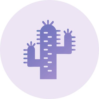 Kaktüs Vektör Kabartma Simgesi Tasarımı