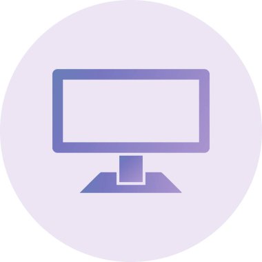 Lcd monitor vector, icon line symbol