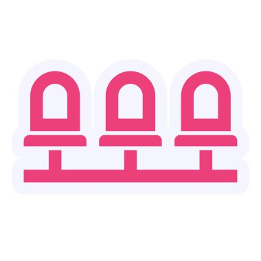 simple icon of Stadium Seating chairs, website browser illustration
