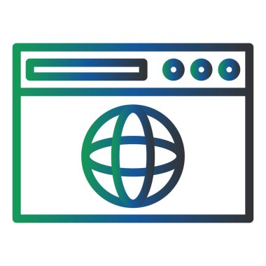 Tarayıcı. Web simgesi basit illüstrasyon