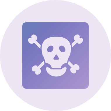 death skull icon flat illustration