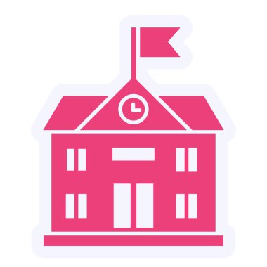 school building. web icon simple illustration