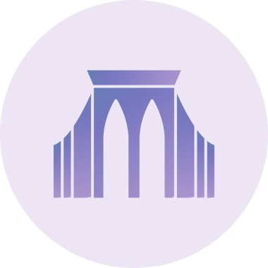 Brooklyn Bridge icon in trendy style isolated background