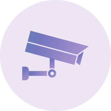 Güvenlik kamerası ikon vektörü. İnce çizgi işareti. izole edilmiş sınır sembolü çizimi