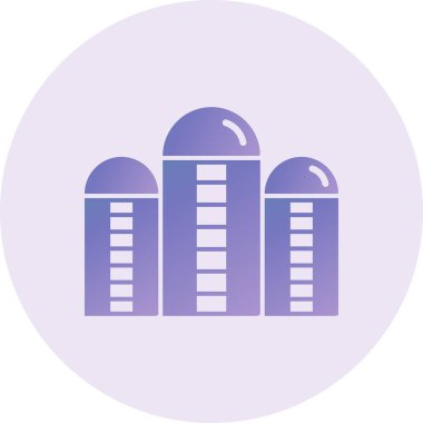 Silo binası. Web simgesi basit illüstrasyon