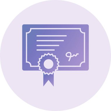 Sertifika. Web simgesi basit illüstrasyon 